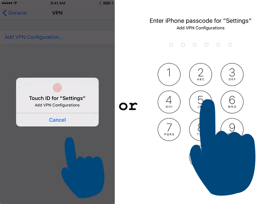 authenticate with touch id or enter your passcode