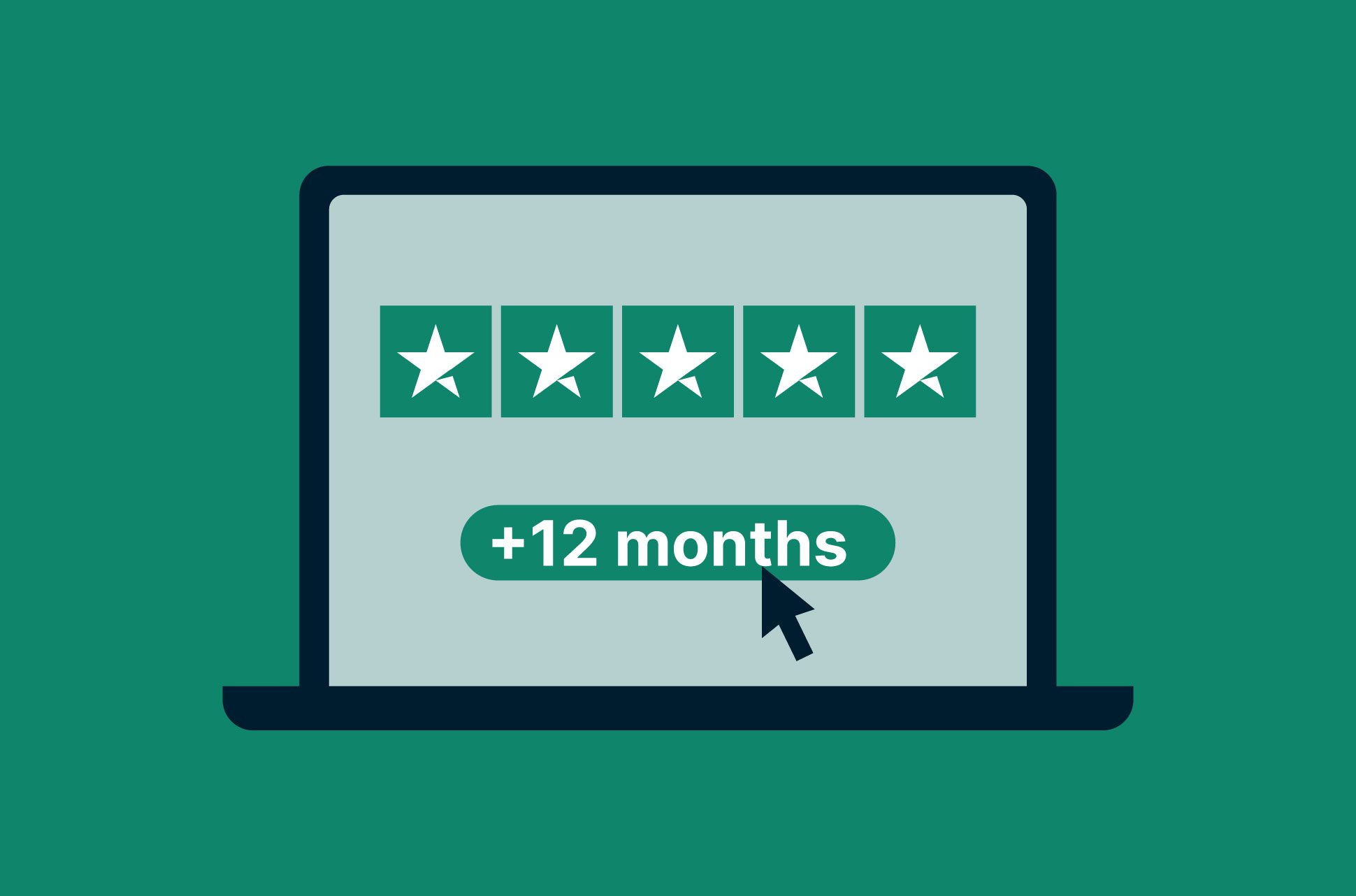 Five stars on a laptop.