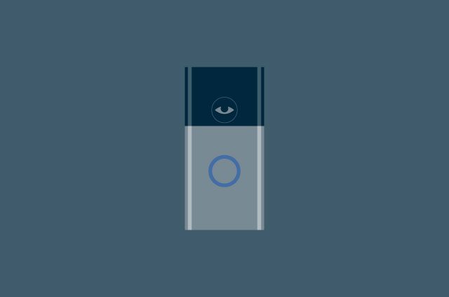 A home security camera with an eye.