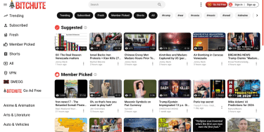 Bitchute's interface.