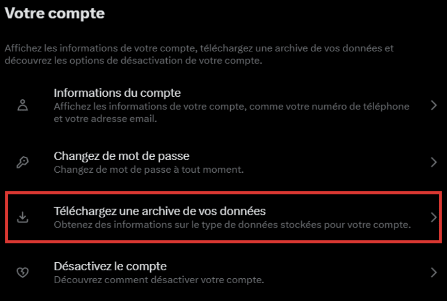 télécharger données sur Twitter