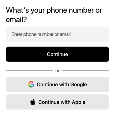Uber desktop account login screen.