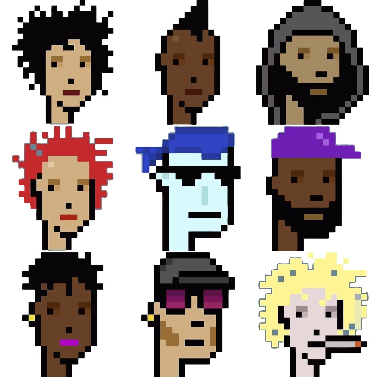 Коллекция NFT-токенов CryptoPunks.