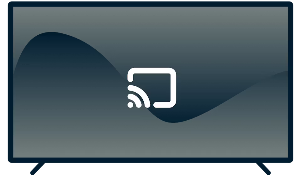 Logotipo de Chromecast en un televisor.