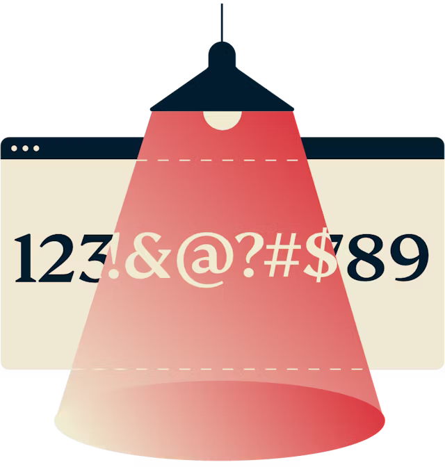 Versleutel je verbinding: cijfers worden vervangen door willekeurige tekens op een scherm in het licht, ten teken van encryptie.