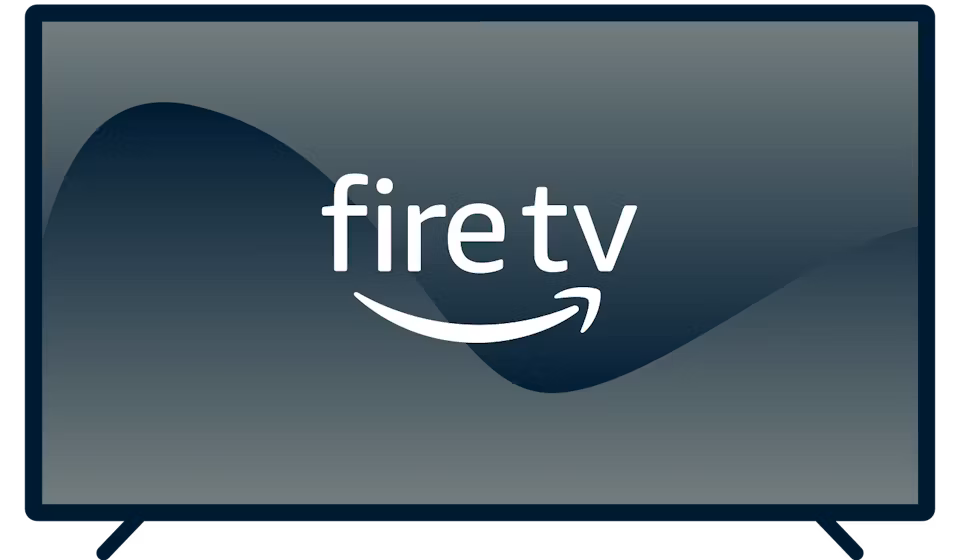 Logotipo de Amazon Fire TV en un televisor.