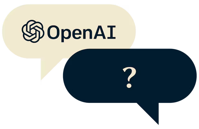 Bulles de discussions avec le logo OpenAI