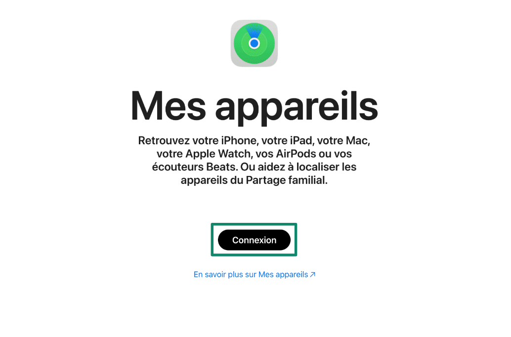 iCloud Find Devices page.
