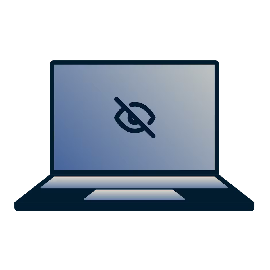 İçeriğe ve uygulamalara engellenen erişimi olan dizüstü bilgisayar.