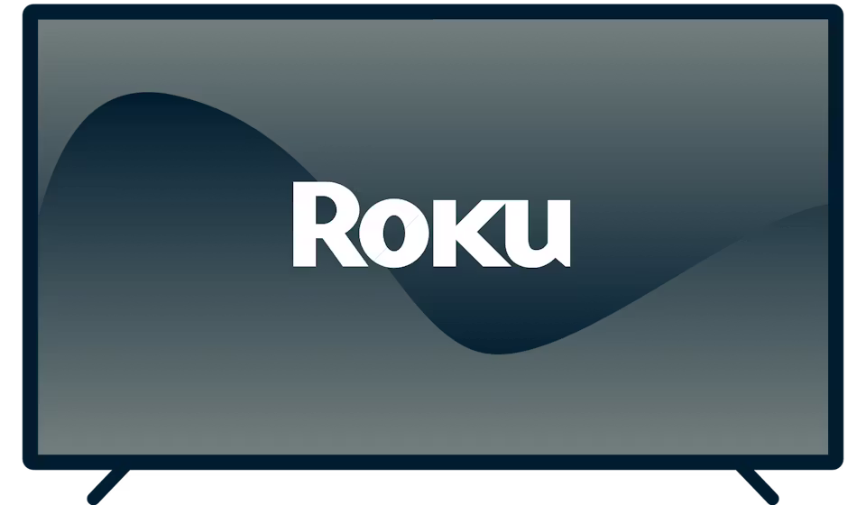 El logotipo de Roku en un televisor.