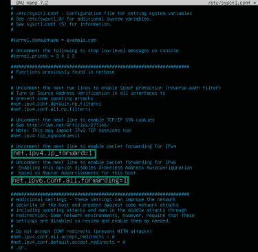 How to enable IP forwarding in Linux sysctl files.