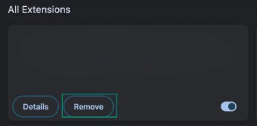 Remove extensions from Google Chrome