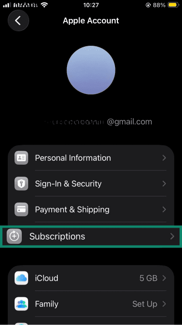 Apple Account menu.