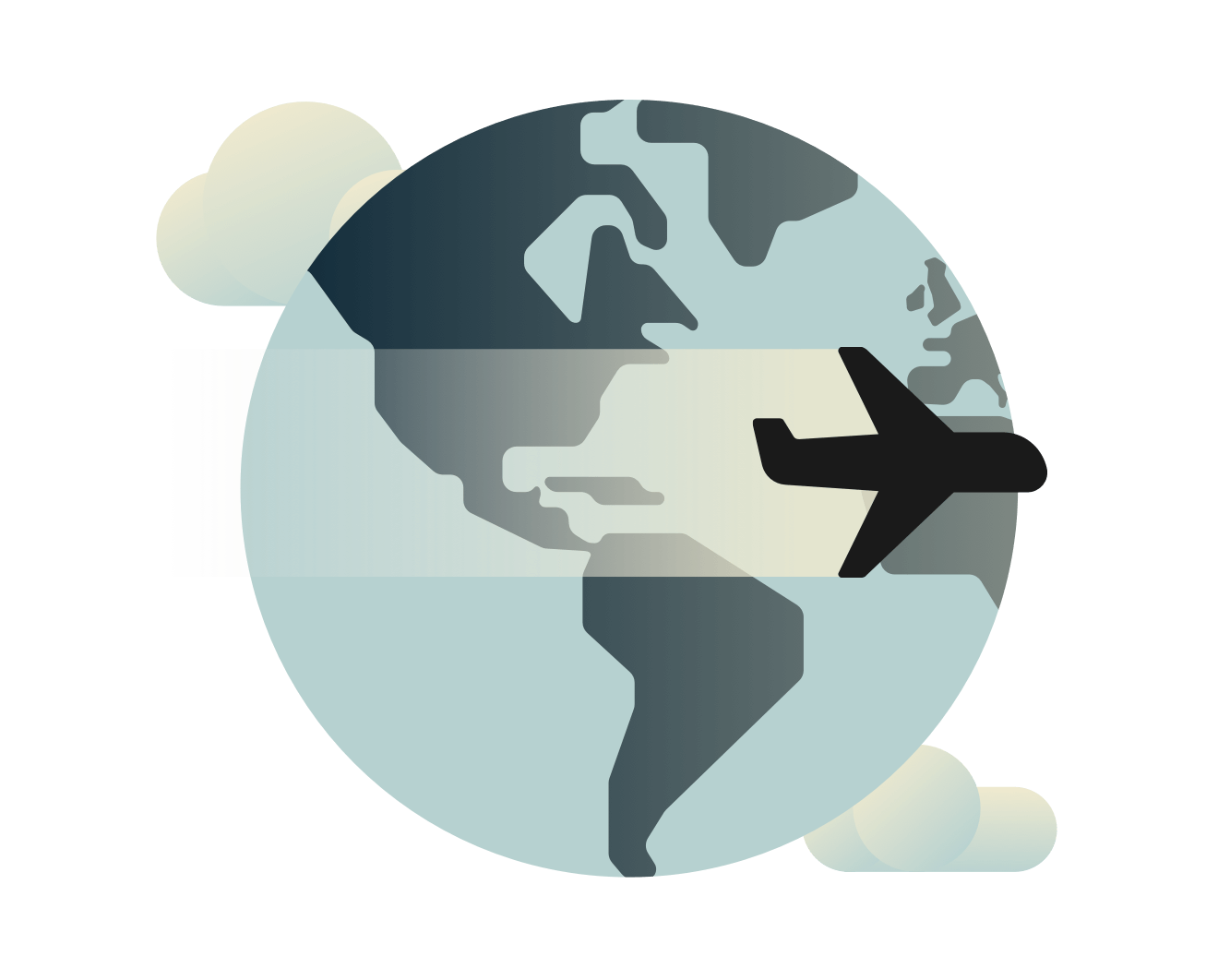 Repülőgép a világ felett.