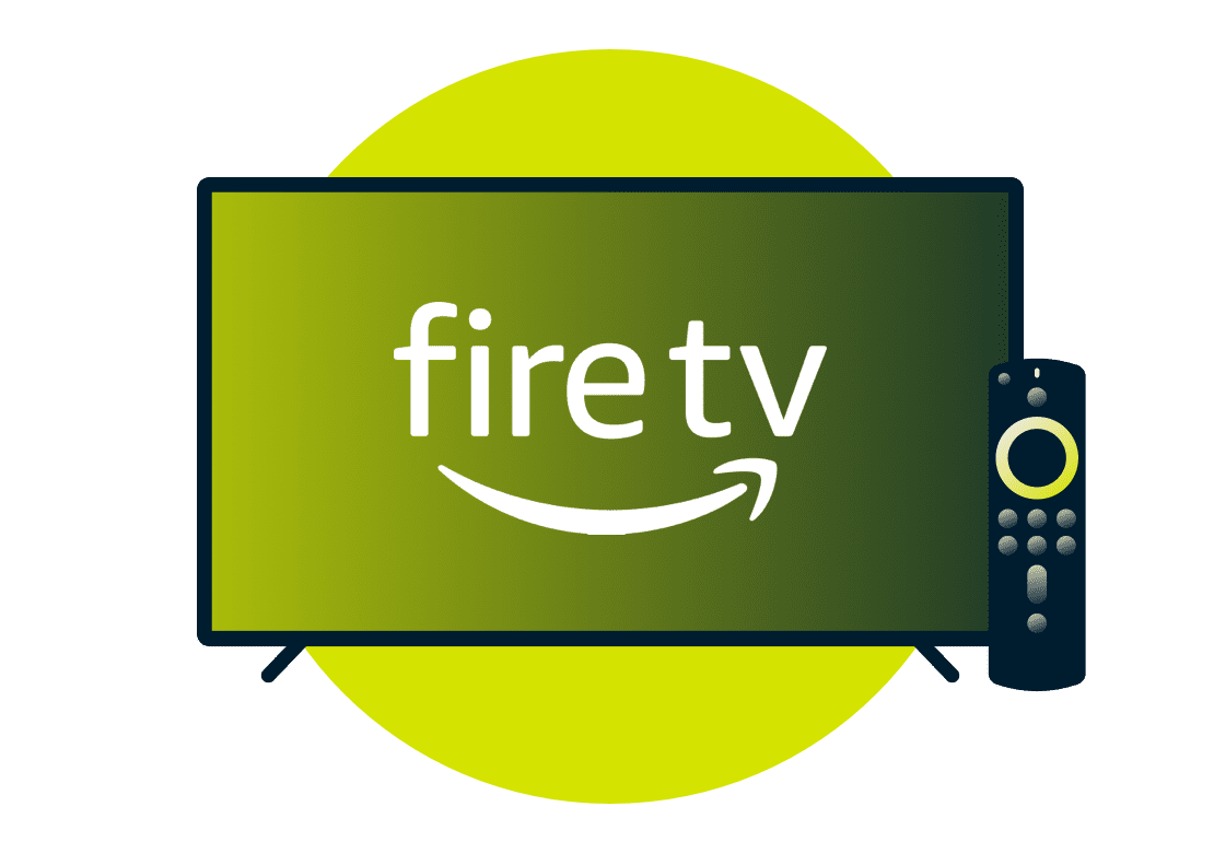 Екран на телевизора с логото на Amazon Fire TV.
