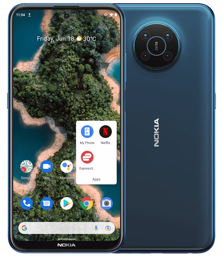 Nokia XR20スマホのホーム画面上に表示されているExpressVPNアプリ。